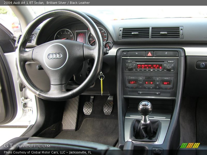 Brilliant Silver / Black Leather 2004 Audi A4 1.8T Sedan