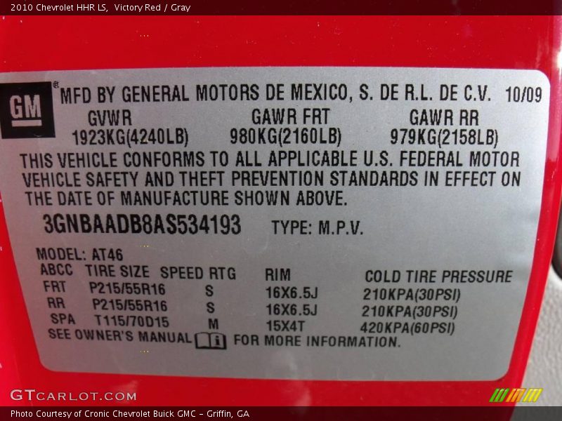 Victory Red / Gray 2010 Chevrolet HHR LS
