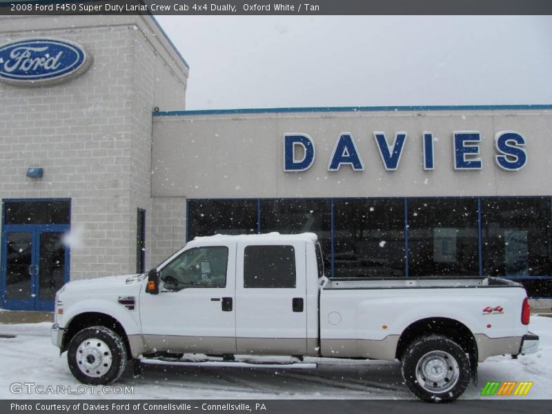 Oxford White / Tan 2008 Ford F450 Super Duty Lariat Crew Cab 4x4 Dually