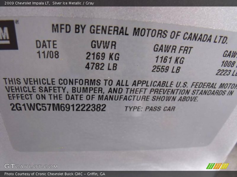 Silver Ice Metallic / Gray 2009 Chevrolet Impala LT