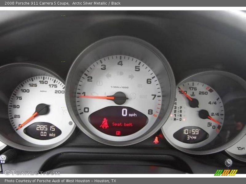 Arctic Silver Metallic / Black 2008 Porsche 911 Carrera S Coupe