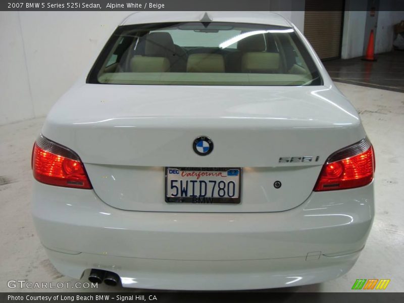 Alpine White / Beige 2007 BMW 5 Series 525i Sedan