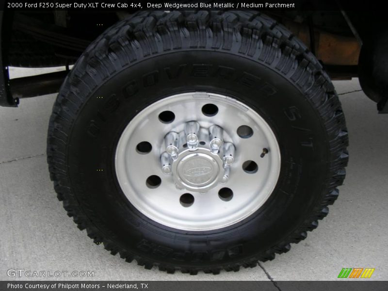 Deep Wedgewood Blue Metallic / Medium Parchment 2000 Ford F250 Super Duty XLT Crew Cab 4x4