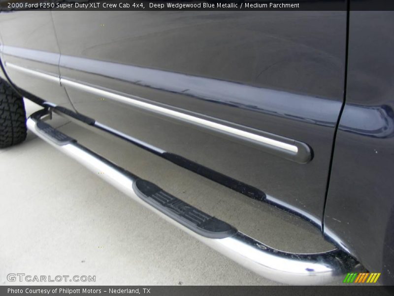 Deep Wedgewood Blue Metallic / Medium Parchment 2000 Ford F250 Super Duty XLT Crew Cab 4x4