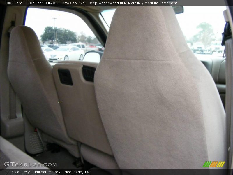 Deep Wedgewood Blue Metallic / Medium Parchment 2000 Ford F250 Super Duty XLT Crew Cab 4x4