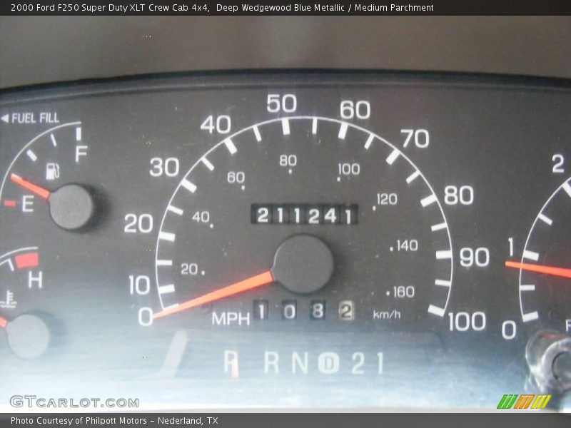 Deep Wedgewood Blue Metallic / Medium Parchment 2000 Ford F250 Super Duty XLT Crew Cab 4x4