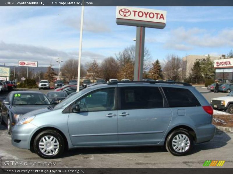 Blue Mirage Metallic / Stone 2009 Toyota Sienna LE