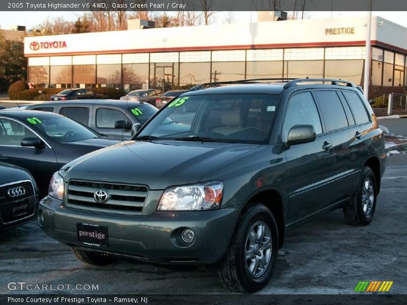 Oasis Green Pearl / Gray 2005 Toyota Highlander V6 4WD