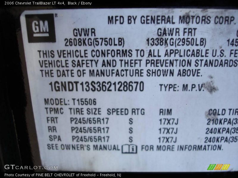 Black / Ebony 2006 Chevrolet TrailBlazer LT 4x4