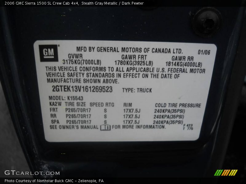 Stealth Gray Metallic / Dark Pewter 2006 GMC Sierra 1500 SL Crew Cab 4x4