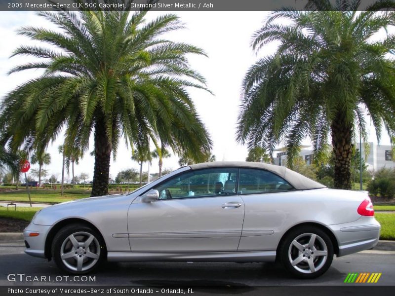 Diamond Silver Metallic / Ash 2005 Mercedes-Benz CLK 500 Cabriolet