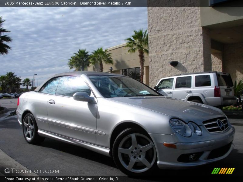 Diamond Silver Metallic / Ash 2005 Mercedes-Benz CLK 500 Cabriolet