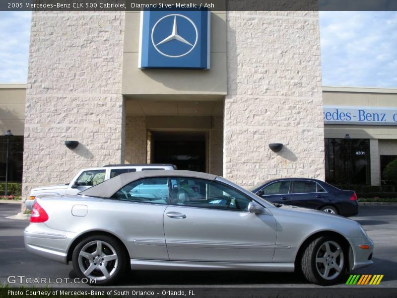 Diamond Silver Metallic / Ash 2005 Mercedes-Benz CLK 500 Cabriolet