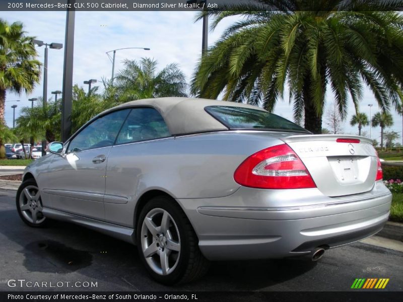 Diamond Silver Metallic / Ash 2005 Mercedes-Benz CLK 500 Cabriolet