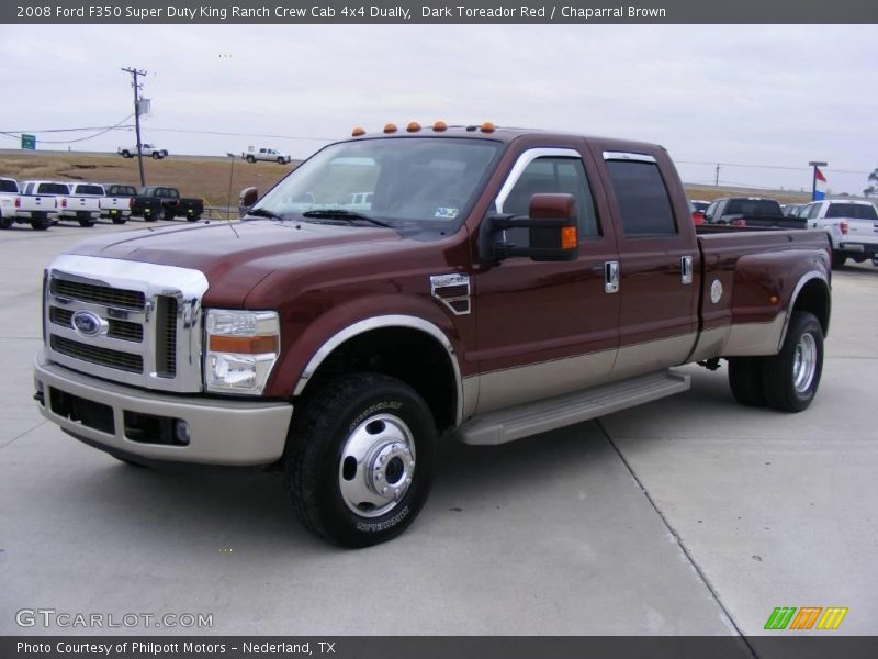 Dark Toreador Red / Chaparral Brown 2008 Ford F350 Super Duty King Ranch Crew Cab 4x4 Dually