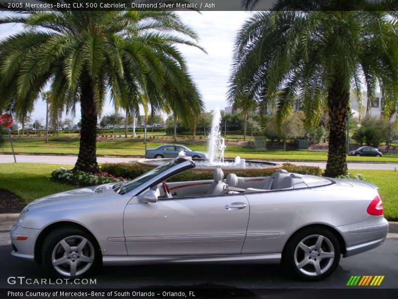 Diamond Silver Metallic / Ash 2005 Mercedes-Benz CLK 500 Cabriolet