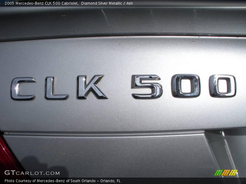 Diamond Silver Metallic / Ash 2005 Mercedes-Benz CLK 500 Cabriolet