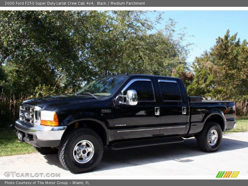 Black / Medium Parchment 2000 Ford F250 Super Duty Lariat Crew Cab 4x4