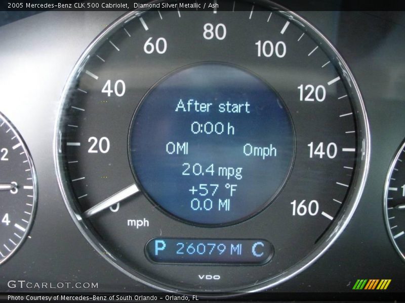 Diamond Silver Metallic / Ash 2005 Mercedes-Benz CLK 500 Cabriolet