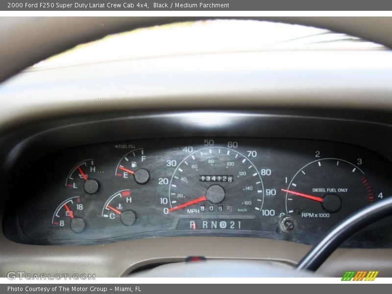 Black / Medium Parchment 2000 Ford F250 Super Duty Lariat Crew Cab 4x4