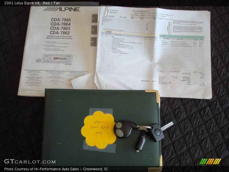 Red / Tan 2001 Lotus Esprit V8