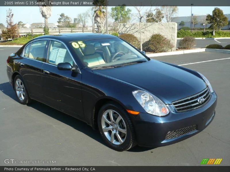 Twilight Blue Pearl / Wheat 2005 Infiniti G 35 Sedan