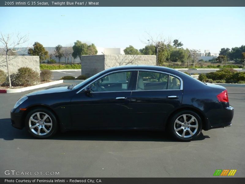 Twilight Blue Pearl / Wheat 2005 Infiniti G 35 Sedan
