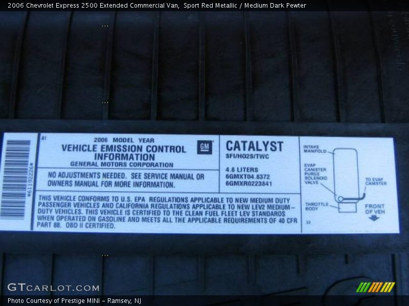 Sport Red Metallic / Medium Dark Pewter 2006 Chevrolet Express 2500 Extended Commercial Van