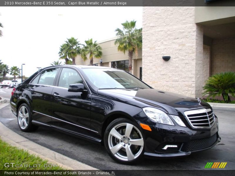 Capri Blue Metallic / Almond Beige 2010 Mercedes-Benz E 350 Sedan