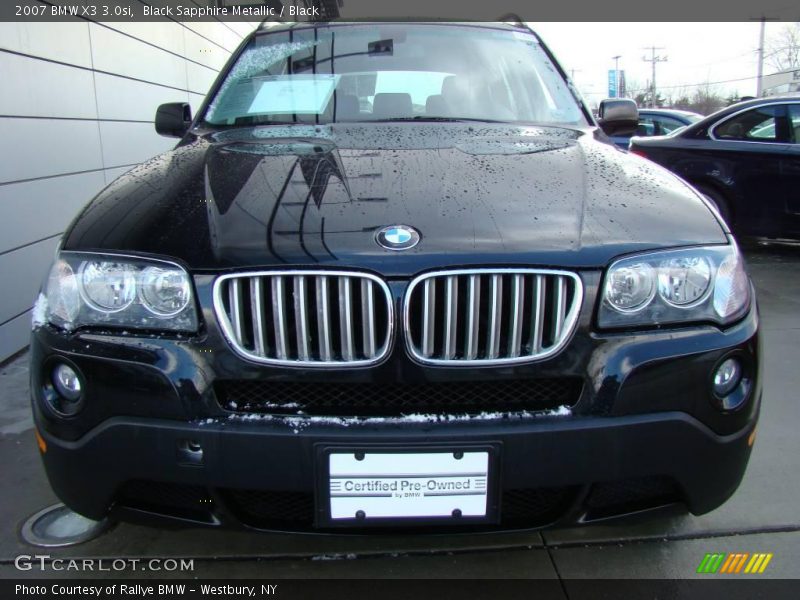 Black Sapphire Metallic / Black 2007 BMW X3 3.0si