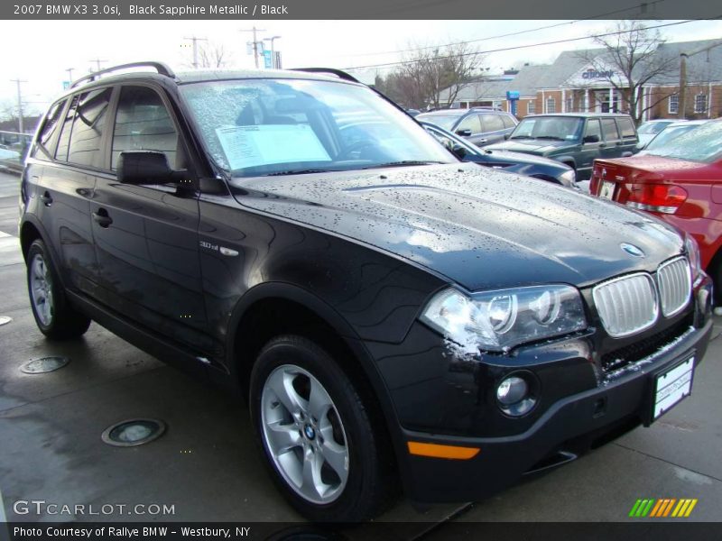 Black Sapphire Metallic / Black 2007 BMW X3 3.0si