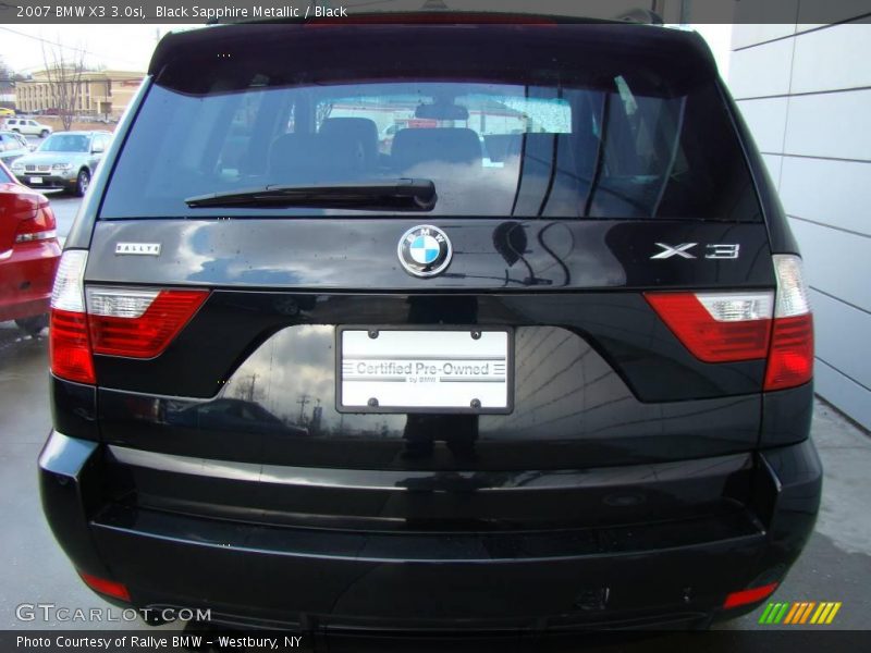 Black Sapphire Metallic / Black 2007 BMW X3 3.0si