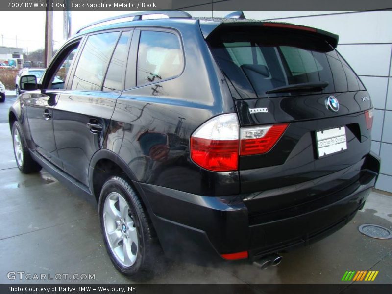 Black Sapphire Metallic / Black 2007 BMW X3 3.0si