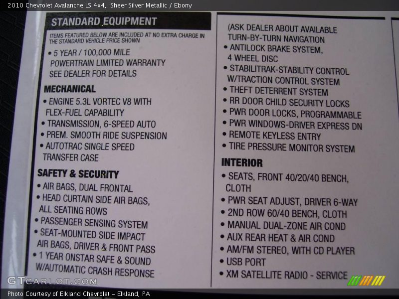 Sheer Silver Metallic / Ebony 2010 Chevrolet Avalanche LS 4x4