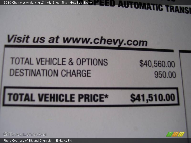 Sheer Silver Metallic / Ebony 2010 Chevrolet Avalanche LS 4x4