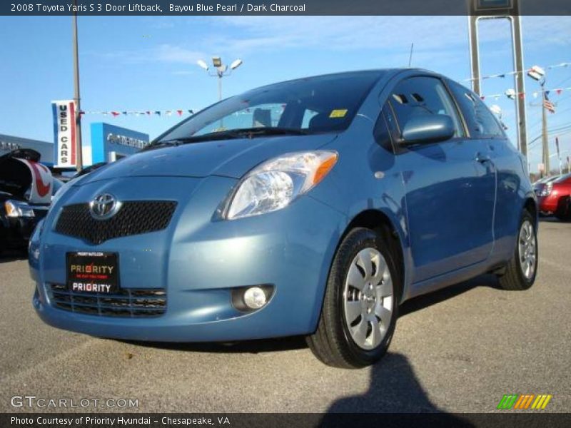 Bayou Blue Pearl / Dark Charcoal 2008 Toyota Yaris S 3 Door Liftback