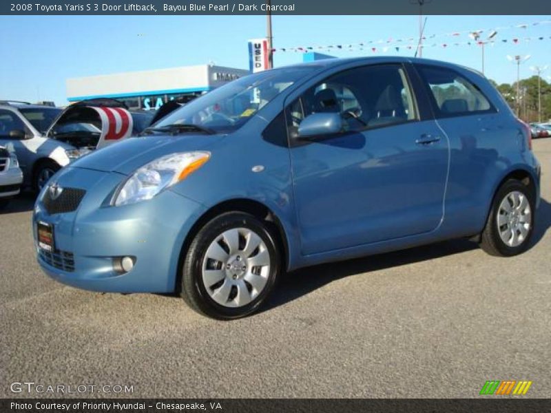 Bayou Blue Pearl / Dark Charcoal 2008 Toyota Yaris S 3 Door Liftback