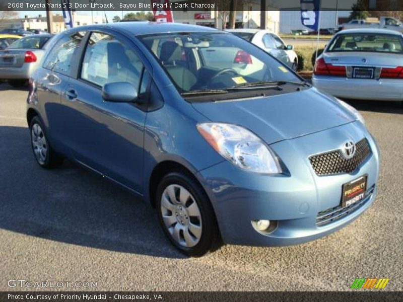 Bayou Blue Pearl / Dark Charcoal 2008 Toyota Yaris S 3 Door Liftback