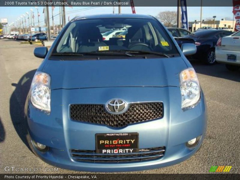 Bayou Blue Pearl / Dark Charcoal 2008 Toyota Yaris S 3 Door Liftback