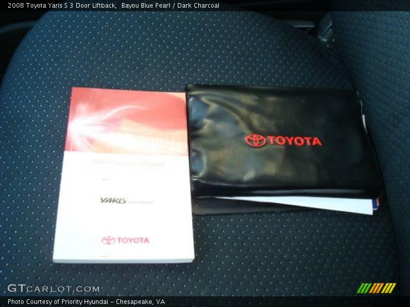 Bayou Blue Pearl / Dark Charcoal 2008 Toyota Yaris S 3 Door Liftback
