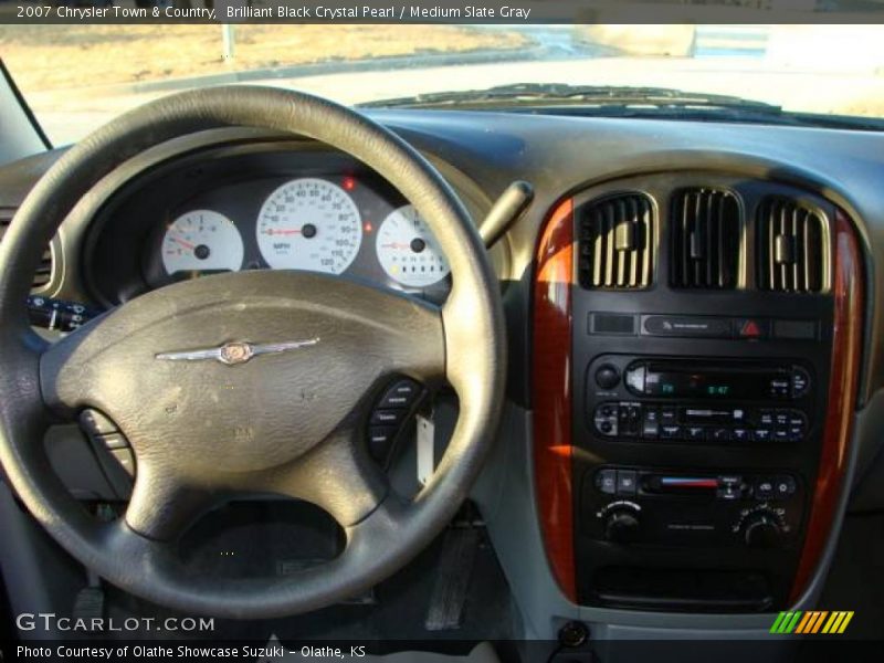 Brilliant Black Crystal Pearl / Medium Slate Gray 2007 Chrysler Town & Country