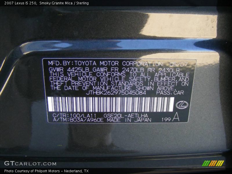 Smoky Granite Mica / Sterling 2007 Lexus IS 250