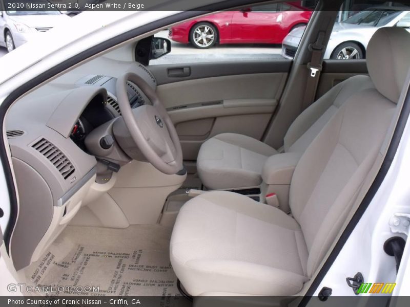 Aspen White / Beige 2010 Nissan Sentra 2.0