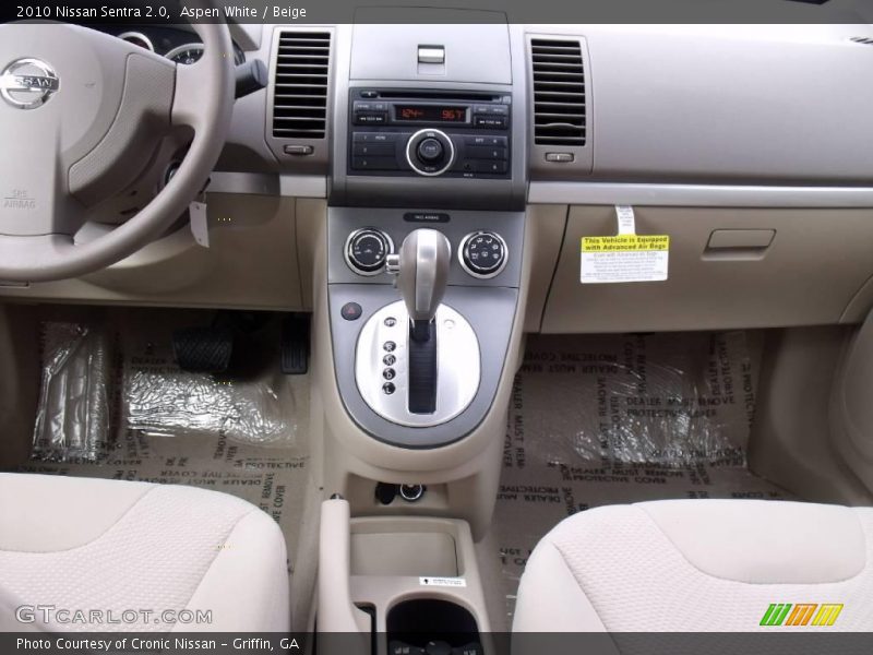 Aspen White / Beige 2010 Nissan Sentra 2.0