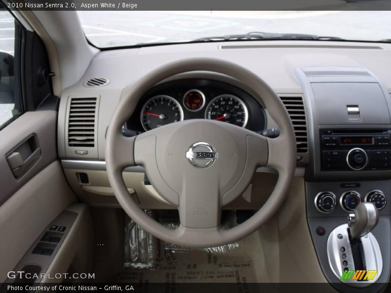 Aspen White / Beige 2010 Nissan Sentra 2.0