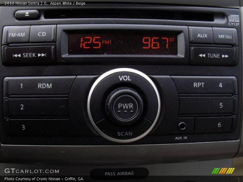 Aspen White / Beige 2010 Nissan Sentra 2.0