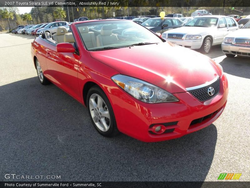 Absolutely Red / Ivory 2007 Toyota Solara SLE V6 Convertible