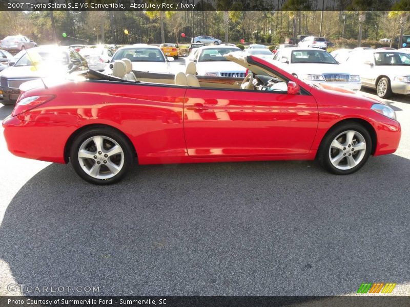 Absolutely Red / Ivory 2007 Toyota Solara SLE V6 Convertible