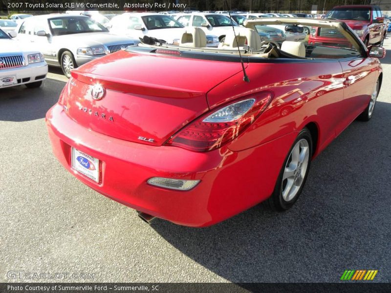Absolutely Red / Ivory 2007 Toyota Solara SLE V6 Convertible