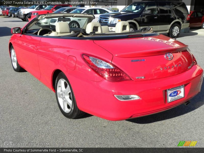 Absolutely Red / Ivory 2007 Toyota Solara SLE V6 Convertible